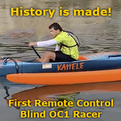 An inspiring first - A visually impaired paddler raced OC1 with remote controlled guidance