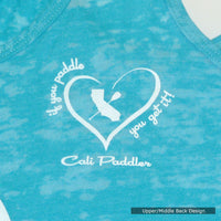 "i Heart Cali Paddler" - Blue Racerback Tank-Top