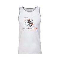 Time to Breathe Fire White-Grey Tank-Top