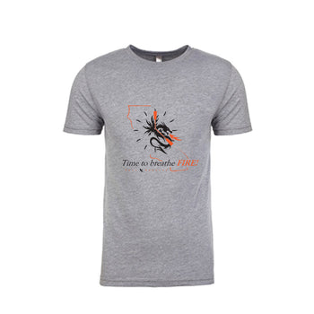 Time to Breathe Fire White-Grey T-Shirt