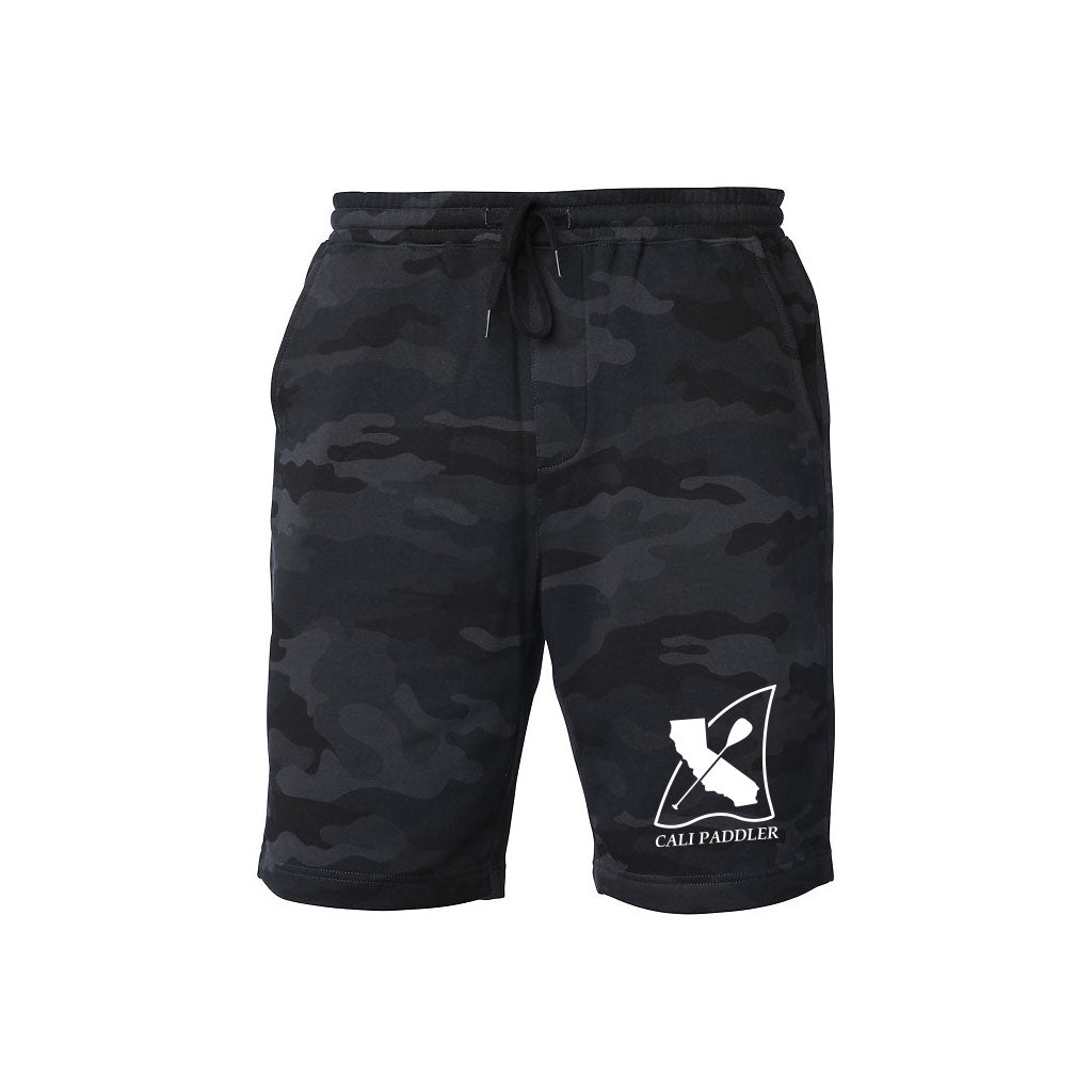 Black Camo Fleece Gym Shorts